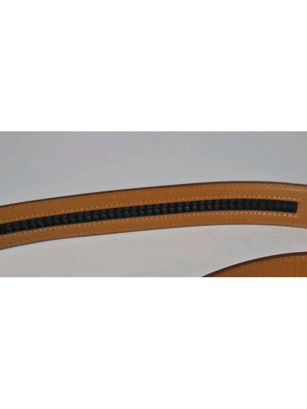 Men's Brown Belt Gold-Tone Eagle Buckle Solid Ratchet Fit 1.5 in Size 44